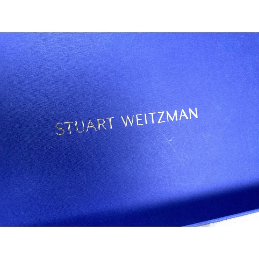 Stuart Weitzman Nikita Fur Wedge Boots 8.5 Blue Leather Suede Shearling Lace Up - Picture 6 of 12